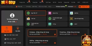 Thao tác nạp tiền nohu90 nhanh chóng chỉ với 2 phút